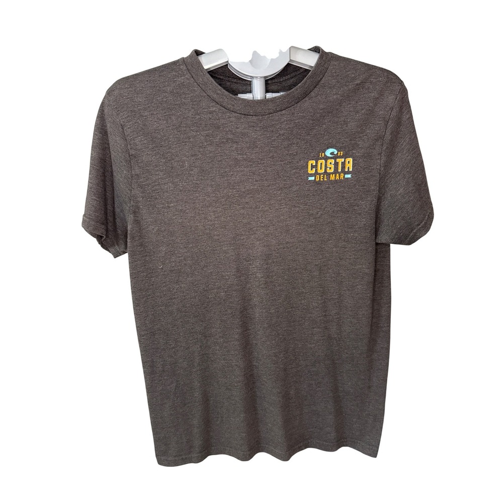Costa Del Mar Mens Graphic T-Shirt Medium Gray Heather Short Sleeve Logo Tee
